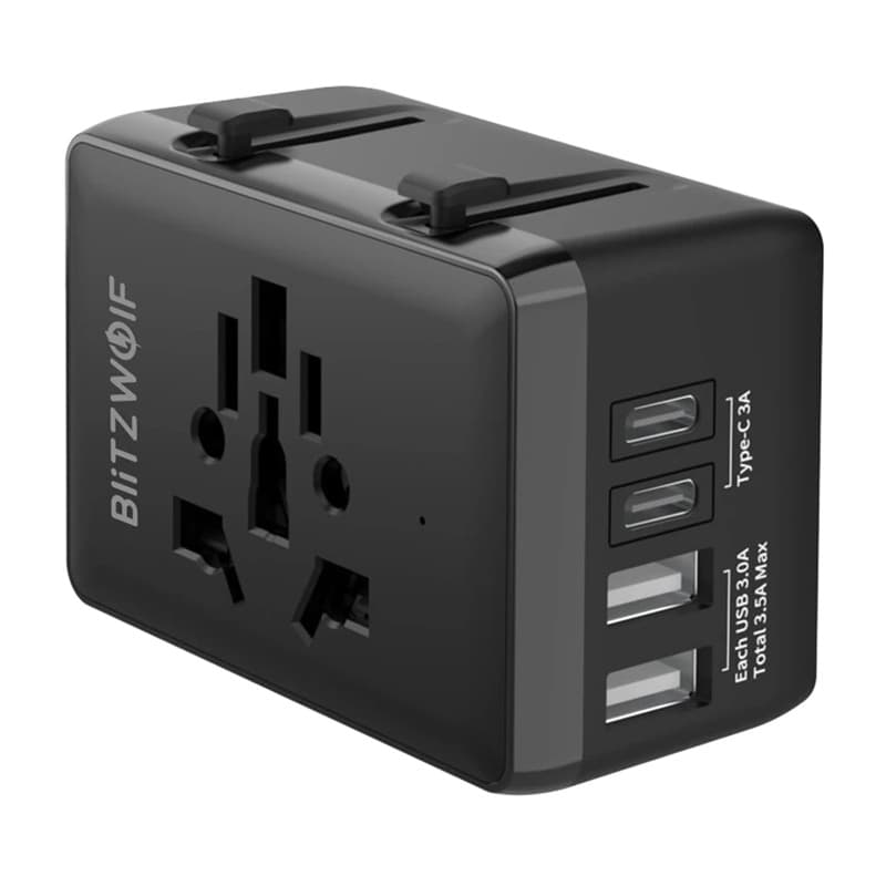 Potovalni adapter Blitzwolf BW-TA1, 4v1 (2xUSB + C + PD 20W)