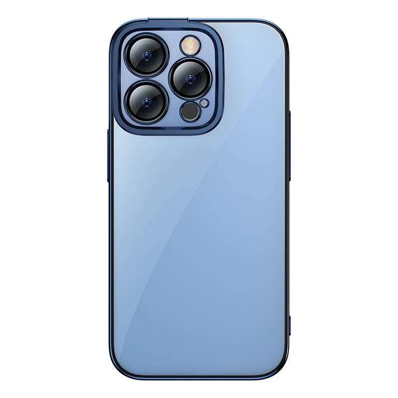 Baseus Glitter etui + steklo za iPhone 14 Pro (modri) 2