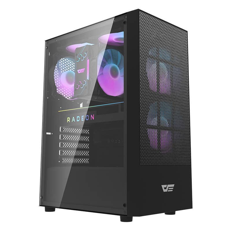 Ohišje za računalnik Darkflash A290 (črno) + 3 ventilatorji
