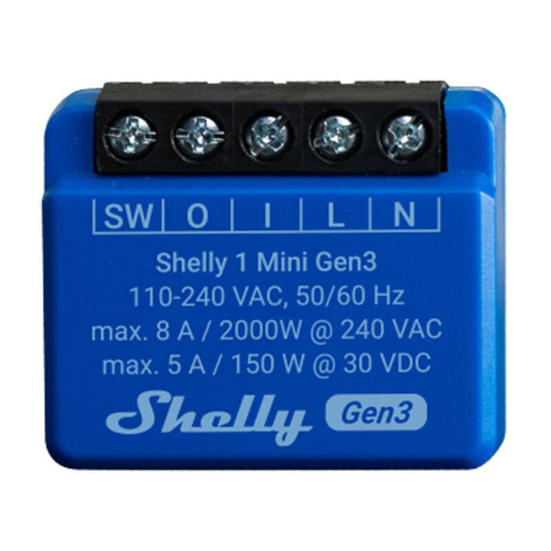 Shelly 1 Mini Gen3 krmilnik, WiFi/Bluetooth