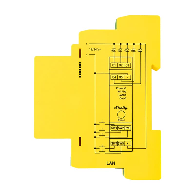 Shelly RGBWW Pro PM WiFi LED kontroler (DIN letev) 4