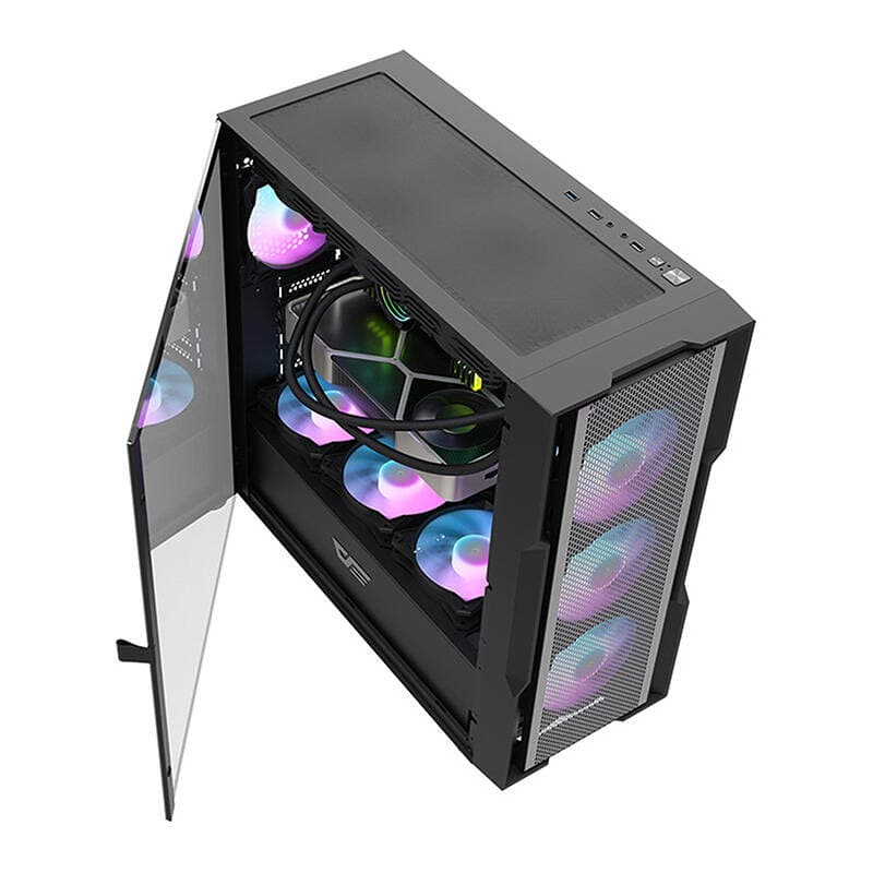 Računalniško ohišje darkFlash DK431 Mesh (črno) + 4 ARGB ventilatorji 4