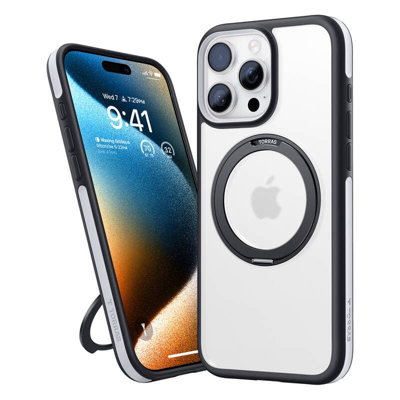 Torras Ostand R Fusion etui za iPhone 16 Pro Max (črn) 5