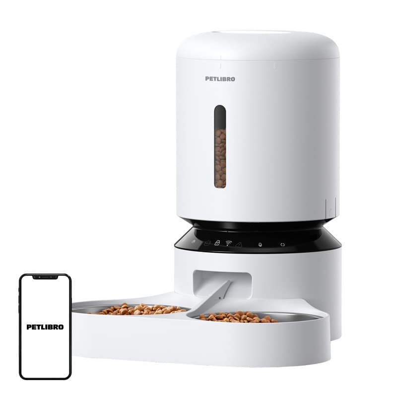 Petlibro Granary WiFi razdelilnik hrane z dvojno posodo, 5L (bel)