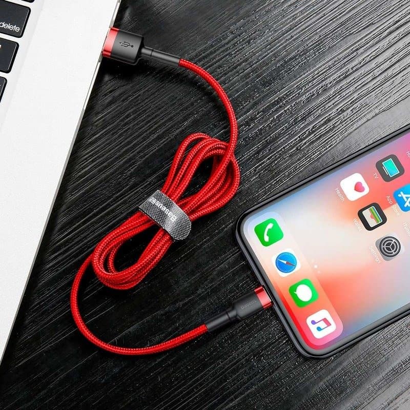Baseus Cafule USB Lightning kabel 2.4A, 1m (črna + rdeča) 8