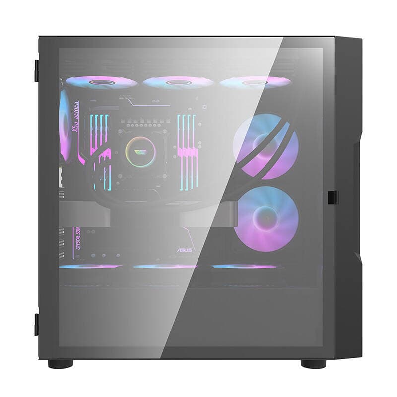 Računalniška ohišje Darkflash DK431, črno, s 4 RGB ventilatorji 2
