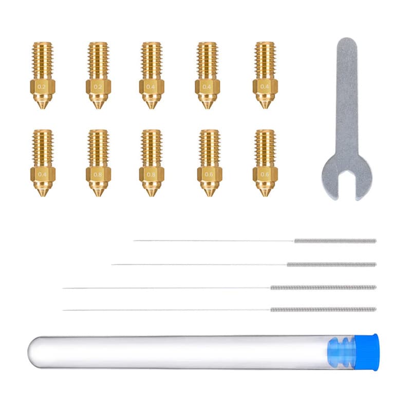 ELEGOO Neptune 4 / 4 Pro - Komplet medeninastih šob (0,2 mm x2, 0,4 mm x4, 0,6 mm x2, 0,8 mm x2)