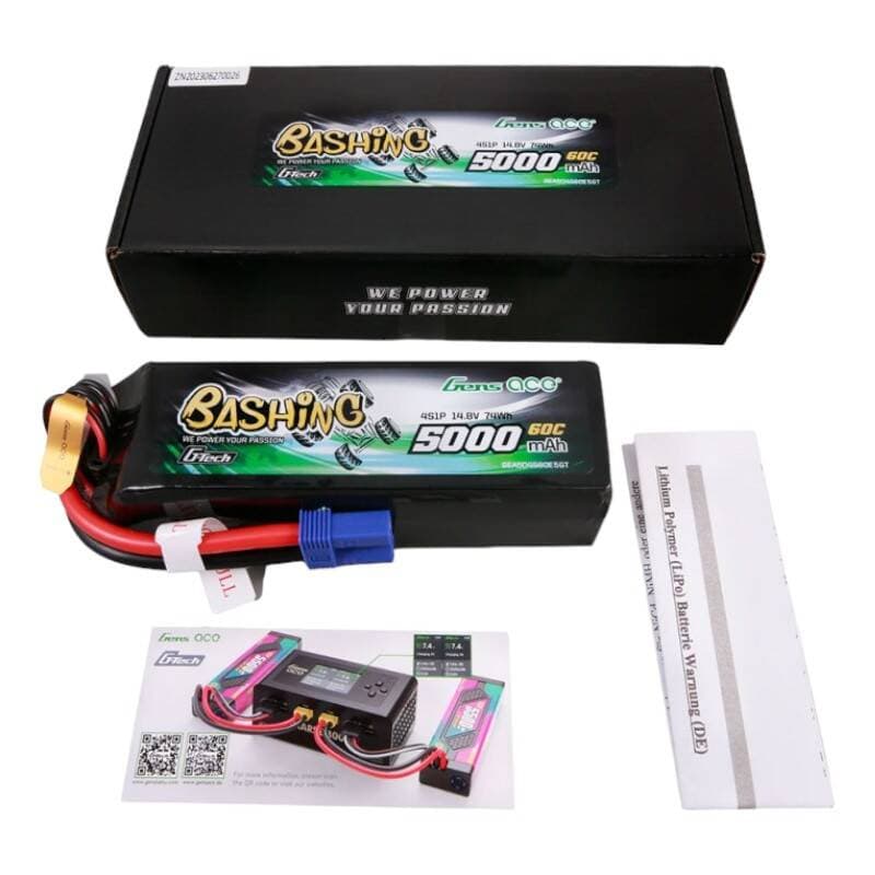 Gens ace G-Tech 5000mAh 14.8V 60C 4S Lipo baterija (EC5) 5