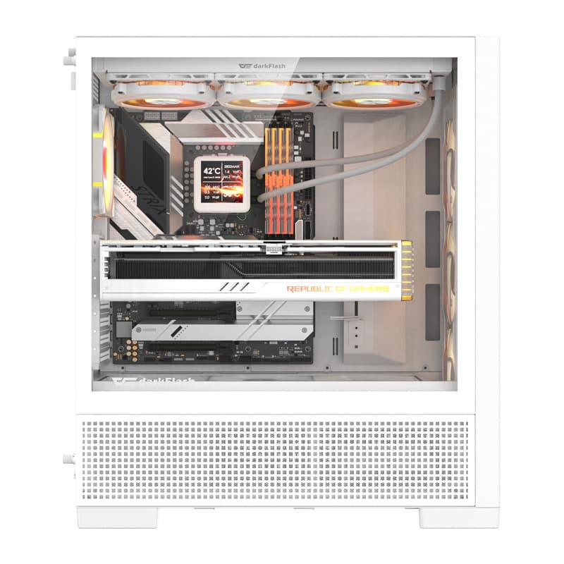 Računalniško ohišje DarkFlash AIRNOVA (belo) + 3 ventilatorji 2