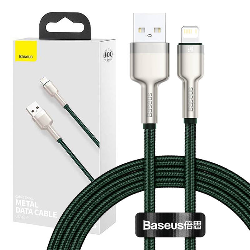 Baseus Cafule USB-Lightning kabel, 2.4A, 1m, zelen