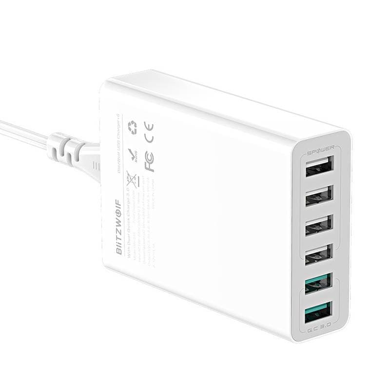 Blitzwolf BW-S15 USB polnilnik, 60W, QC 3.0 (bel) 4