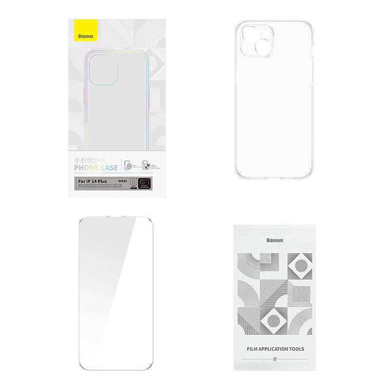 Ovitek Baseus Crystal Series za iPhone 14 Plus + kaljeno steklo 6