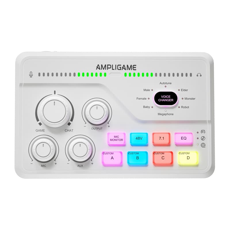 Fifine SC8W RGB gaming mešalnik (bel)