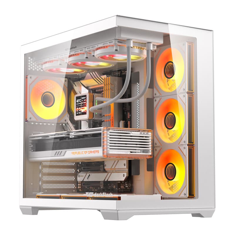 Računalniško ohišje DarkFlash C280 (belo) + 7 ventilatorjev