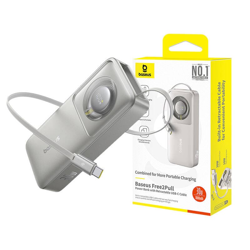 Baseus OS Free2Pull Powerbank 10000mAh 30W + kabel (siva) 2
