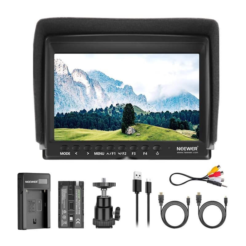 Neewer F100 Field Monitor + USB polnilnik + baterija