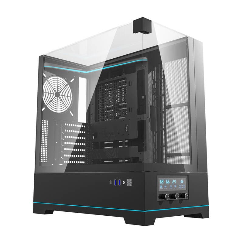 Računalniško ohišje Darkflash DY450 (črno, brez ventilatorjev)