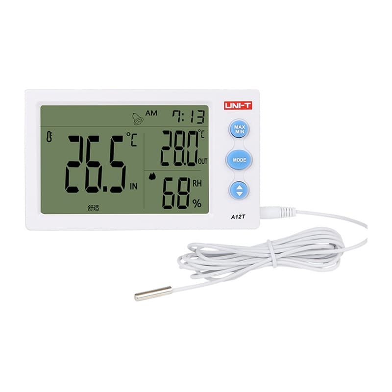 UNI-T A12T Merilnik temperature in vlažnosti z zunanjo sondo
