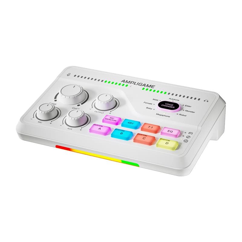Fifine SC8W RGB gaming mešalnik (bel) 2