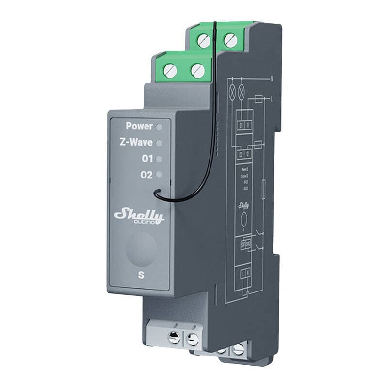 Shelly Qubino Pro 2 DIN relejni modul, 2-kanalni, Z-Wave