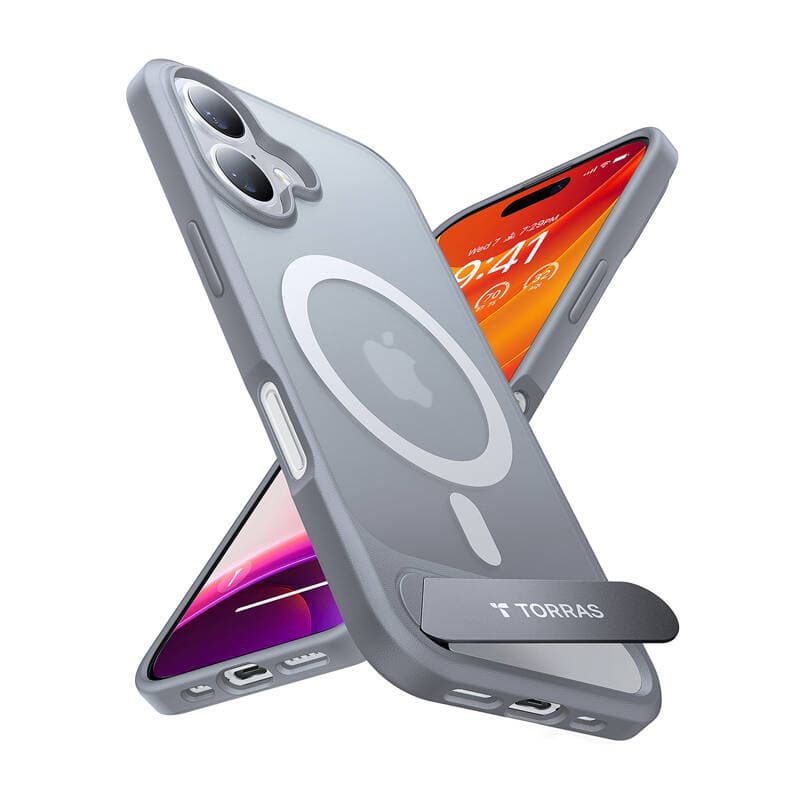 Torras Pstand etui za iPhone 16 Plus (titan siva)
