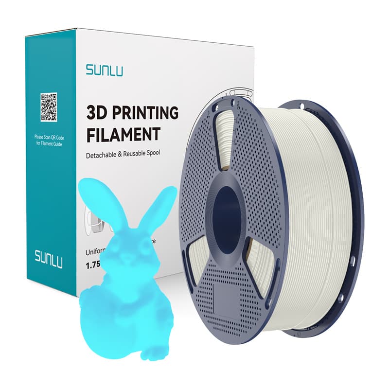 Filament Sunlu PLA Glow-in-the-Dark, Bela/Modra