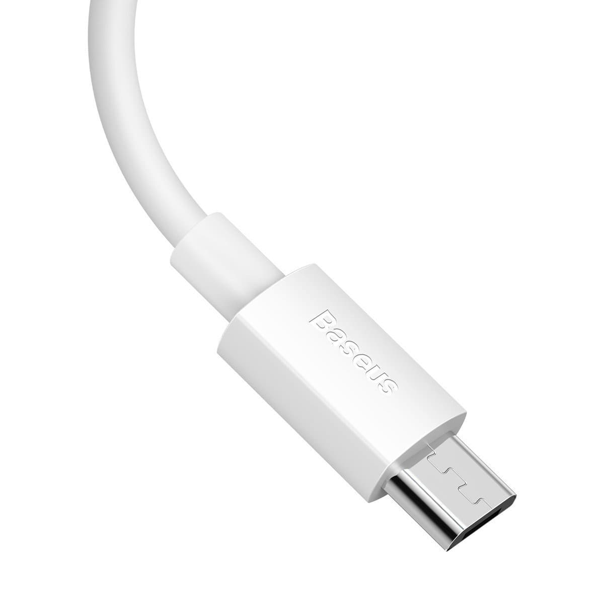 Baseus USB na Micro USB polnilni kabel 1.5m, 2.1A (2 kosa/set), bel 7