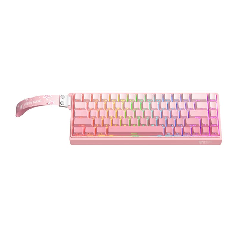 ONIKUMA G69 mehanska tipkovnica (roza, QWERTY), 68 tipk, e-šport