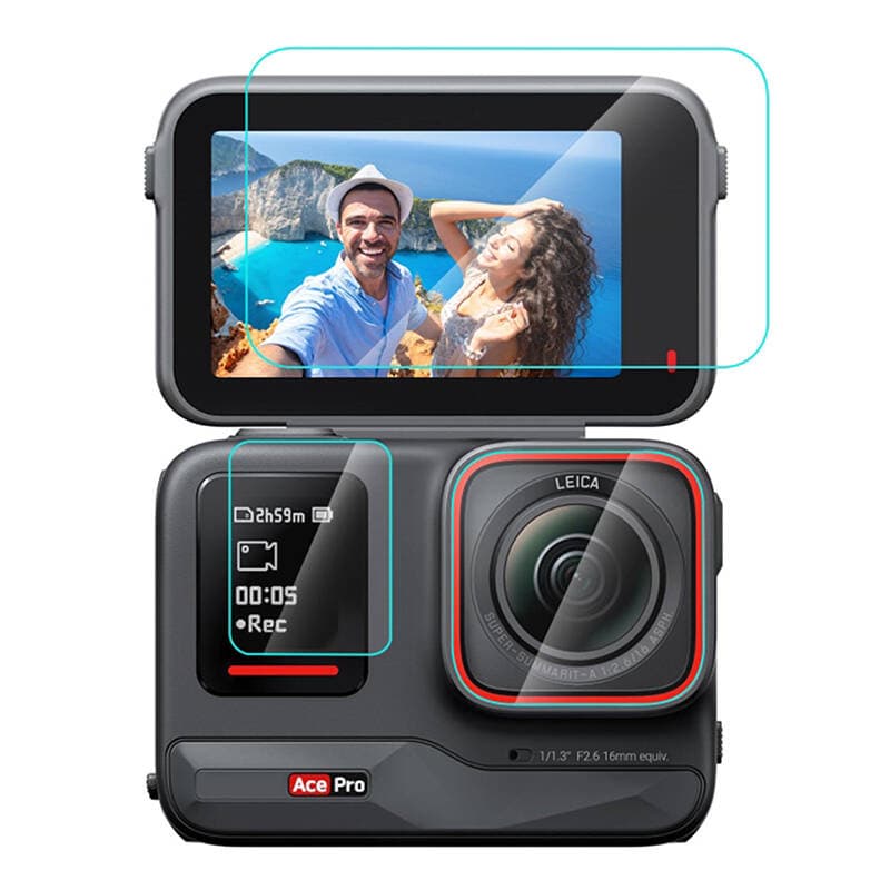 Komplet 3x zaščitno kaljeno steklo PULUZ za Insta360 Ace Pro