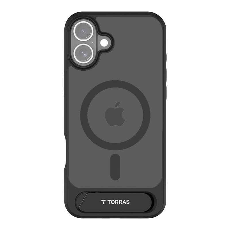 Ovitek Torras Pstand za iPhone 16 Plus, črn