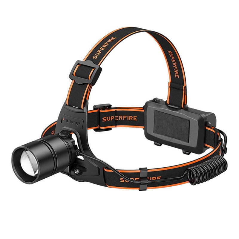 Superfire HL71 naglavna svetilka, 500 lm, USB, 5 načinov