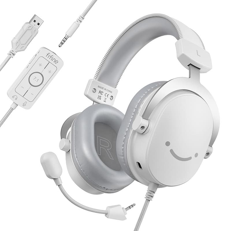 Fifine H9W gaming slušalke (bele) 2