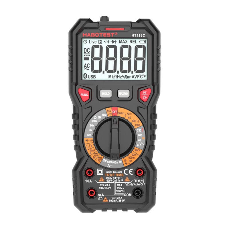 Habotest HT118C: Digitalni multimeter z LED svetilko, True RMS, NCV