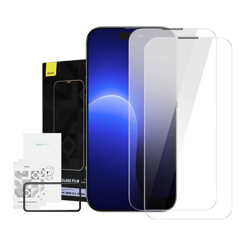 Baseus Crystal Kaljeno steklo za iPhone 14 Pro (2 kosa)