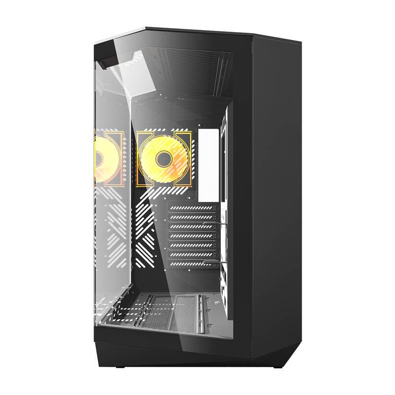 Računalniško ohišje Darkflash DY470 (črno) + 4 ventilatorji 4