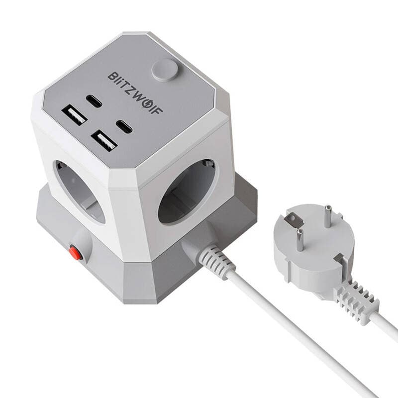 Razširitev BlitzWolf BW-EC1: 4x AC, 2x USB-A, 2x USB-C 2
