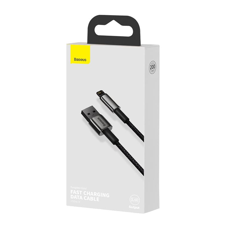 Baseus Tungsten Gold USB na Lightning polnilni kabel 2m, 2.4A, črn 8