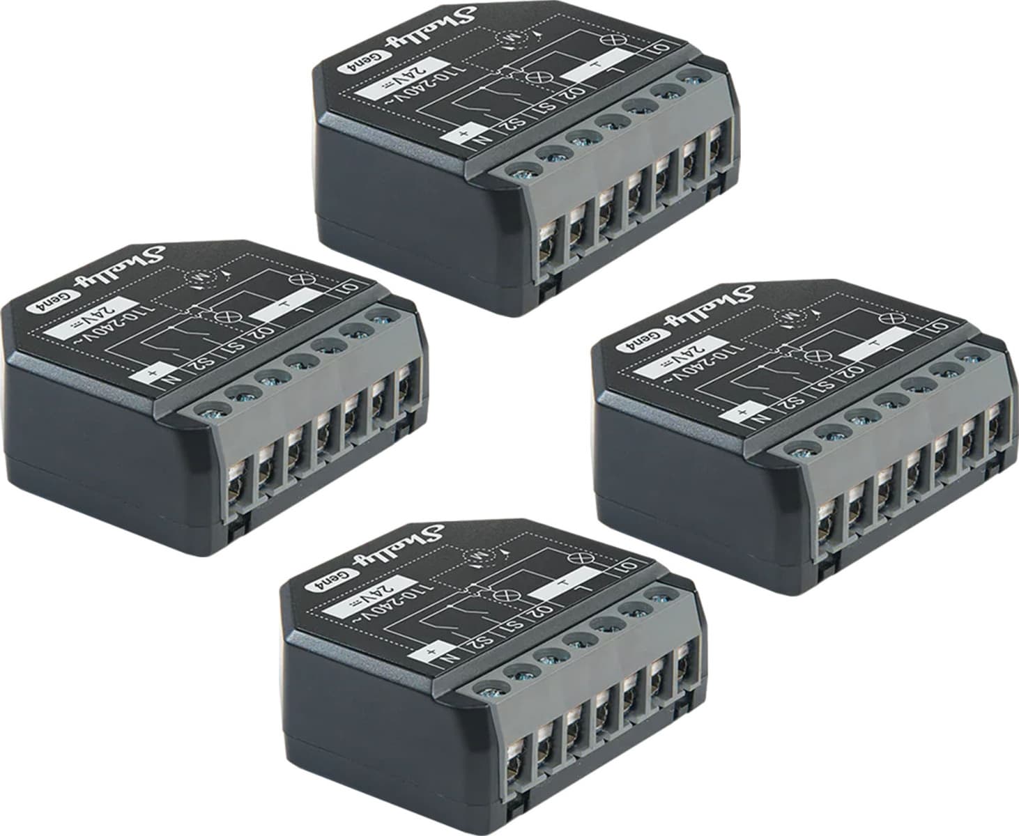 Komplet 4 krmilnikov Shelly 2PM Gen4 (Zigbee/Matter)