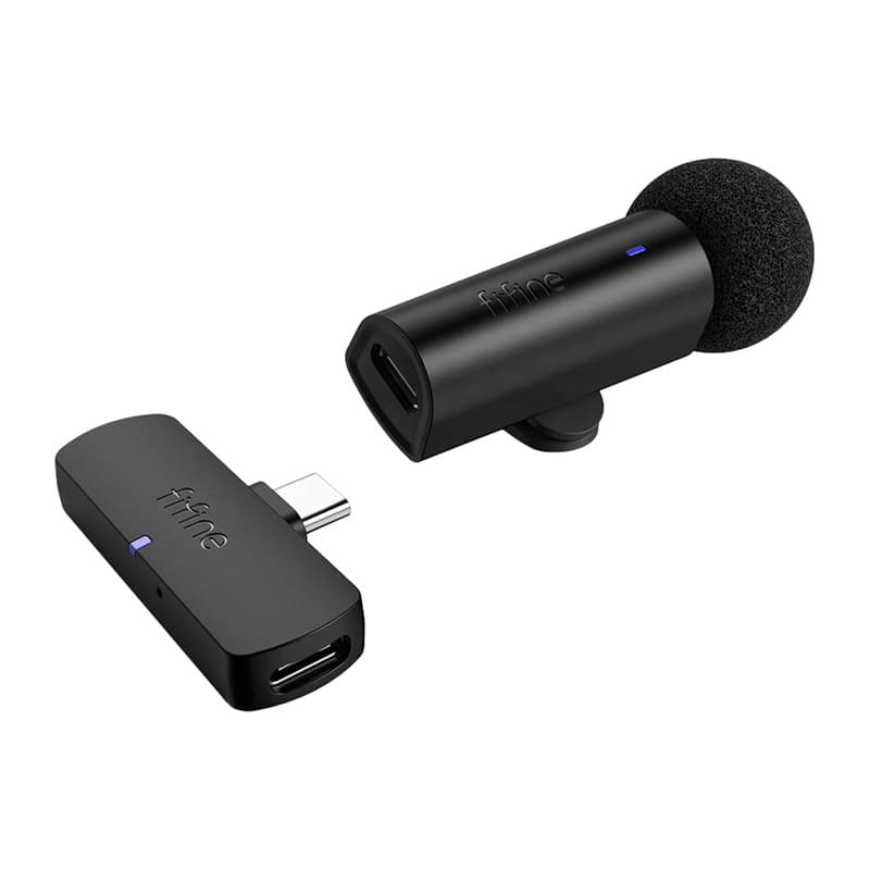 Fifine M6 USB-C brezžični naglavni mikrofon (črn)