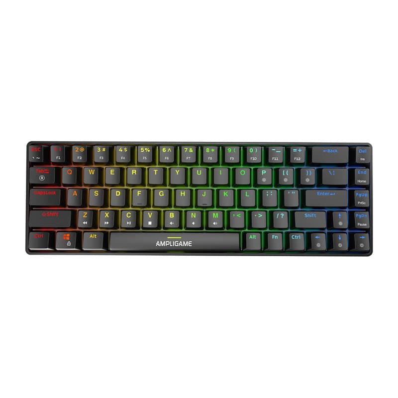 Fifine GK1 mehanska tipkovnica, 65% RGB (črna)