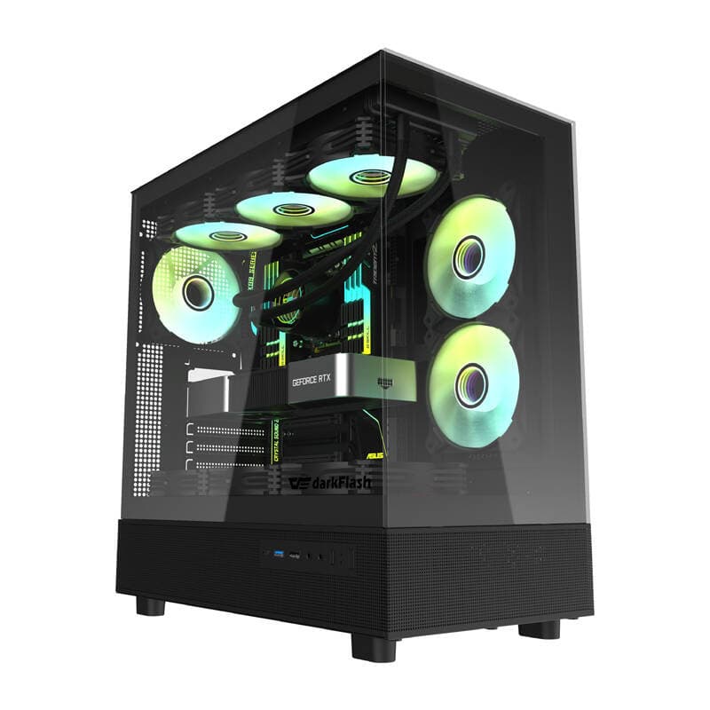 Računalniško ohišje Darkflash DPX90 (črno) + 3 ventilatorji