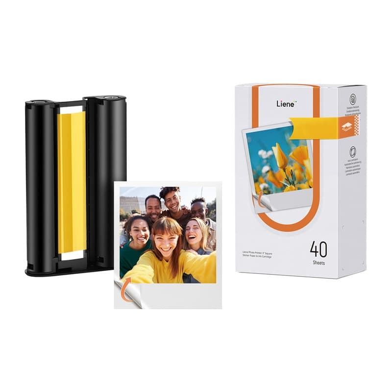 Liene Amber 3x3" samolepilni foto papir, 40 listov + 1 kartuša