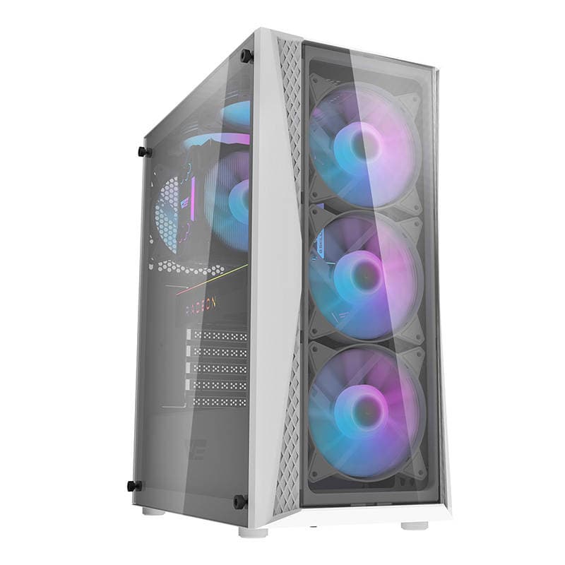 Računalniško ohišje Darkflash DK352 Plus (črno-belo) + 4 ARGB ventilatorji