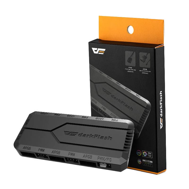 Kontroler ventilatorjev Darkflash RC2 RGB PWM s daljinskim upravljalnikom (črn)