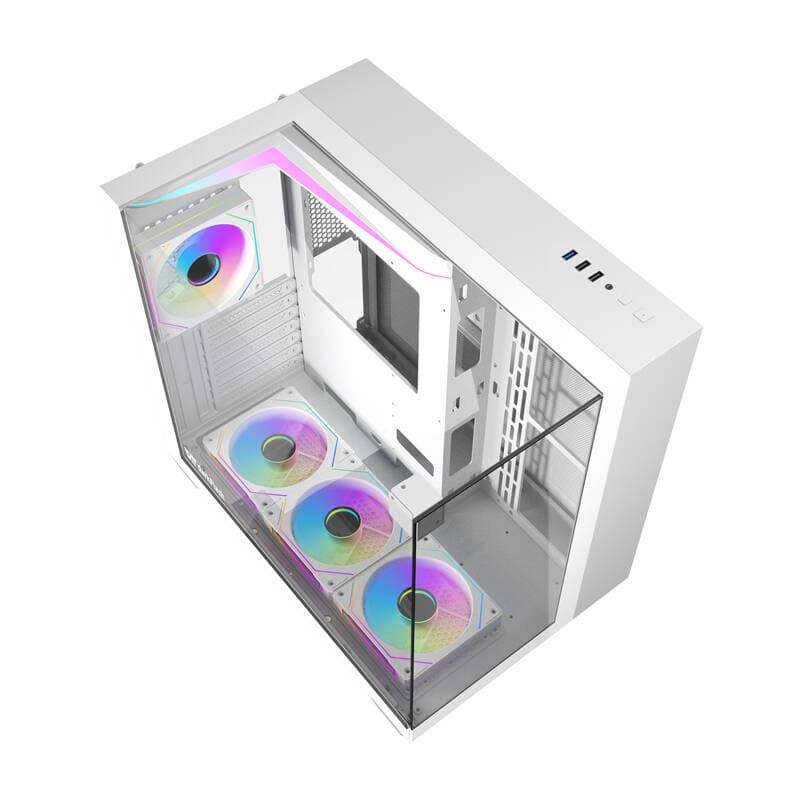 Ohišje za računalnik Darkflash TH285 (Bel) + 4 Ventilatorji 6