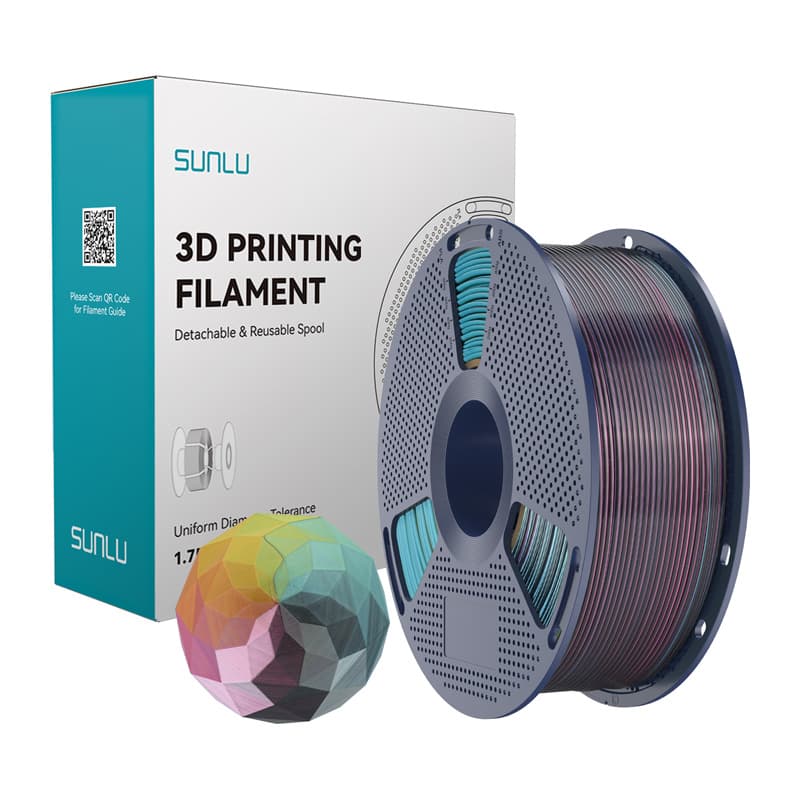 Sunlu PLA+ Silk Štiri-barvni filament (rdeče-rumeno-zeleno-črna)