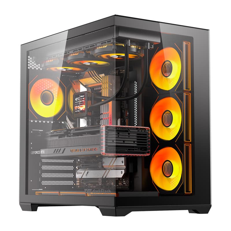 Računalniško ohišje DarkFlash C280 (črno) + 7 ventilatorjev