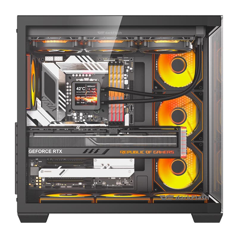 Računalniško ohišje DarkFlash C280 (črno) + 7 ventilatorjev 2