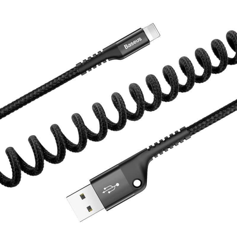 Baseus vzmetni kabel Lightning 1m, 2A (MFI, črn) 5