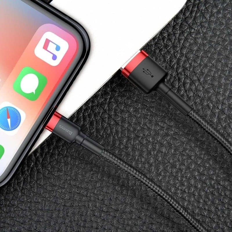 Baseus Cafule USB Lightning kabel 2.4A 1m (Rdeča+Črna) 7